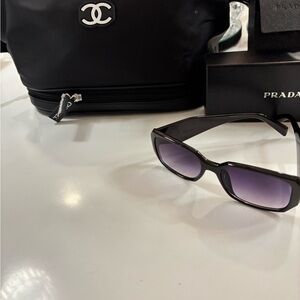 CHANEL Black gwp makeup bag with Prada Sunglasses bundle deal